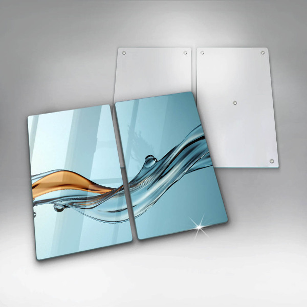 Cache plaque de cuisson Eau sur fond bleu