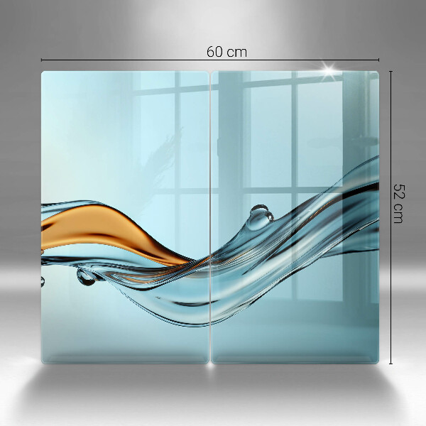 Cache plaque de cuisson Eau sur fond bleu