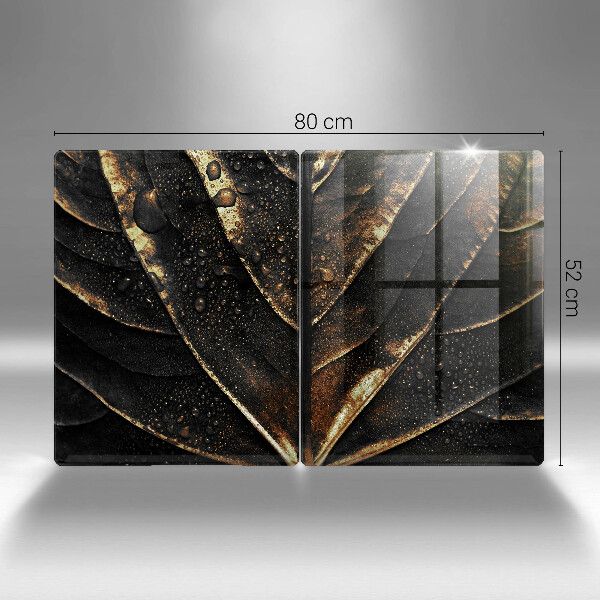 Cache plaque de cuisson Feuille d'or