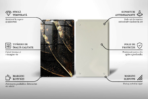 Cache plaque de cuisson Feuille d'or