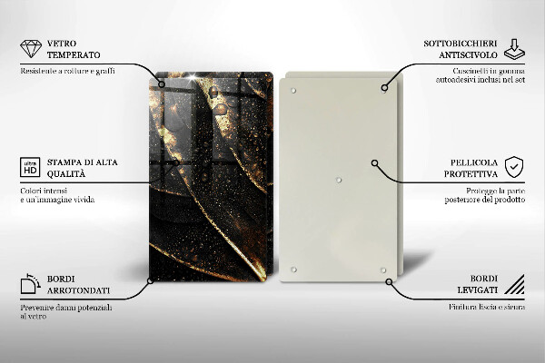 Cache plaque de cuisson Feuille d'or