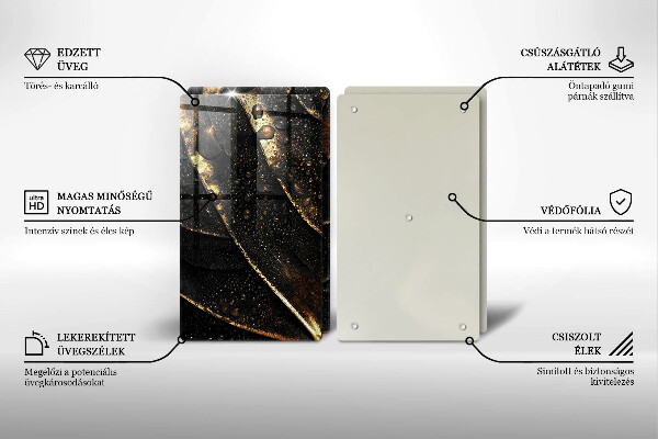 Cache plaque de cuisson Feuille d'or