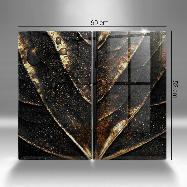 Cache plaque de cuisson Feuille d'or