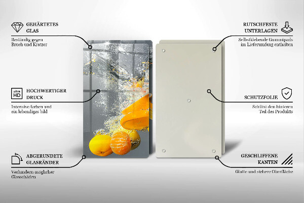 Protection plaque induction Citrons dans l'eau