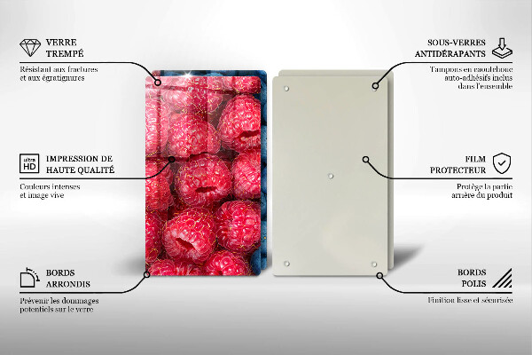Protection plaque induction Fruits de framboise et de myrtille