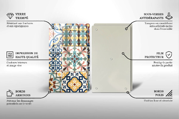 Cache plaque de cuisson Carreaux décoratifs