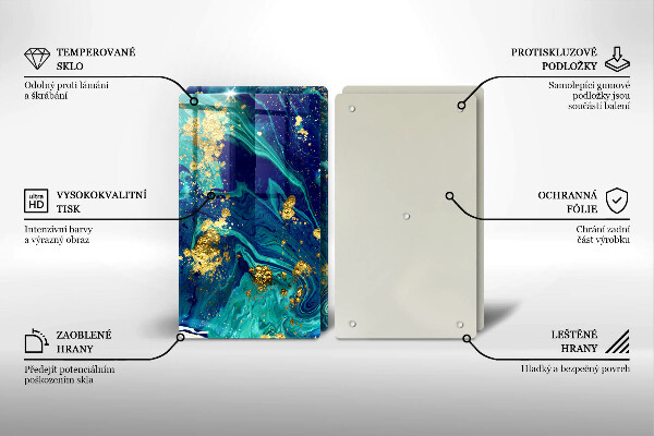 Cache plaque de cuisson Abstraction avec de l'or