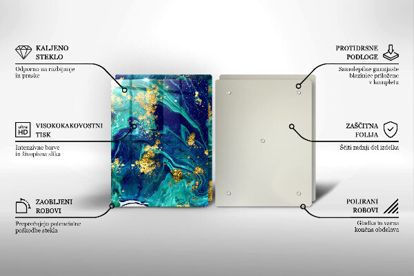 Cache plaque de cuisson Abstraction avec de l'or