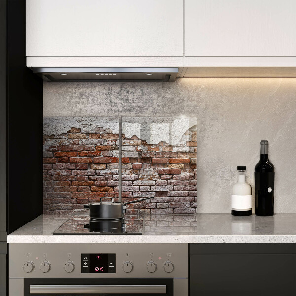 Cache plaque de cuisson Vieux mur de brique et de béton