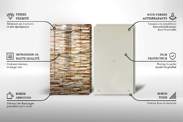 Cache plaque de cuisson Texture des pierres décoratives