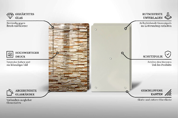 Cache plaque de cuisson Texture des pierres décoratives