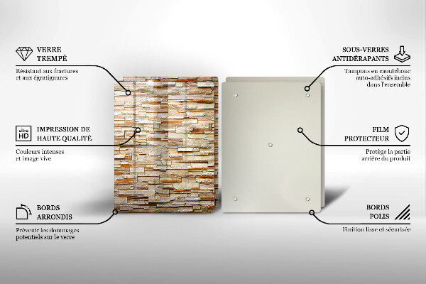 Cache plaque de cuisson Texture des pierres décoratives