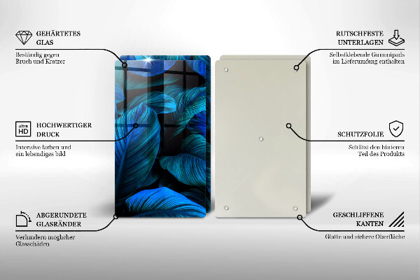 Cache plaque de cuisson Feuilles de végétation de la jungle