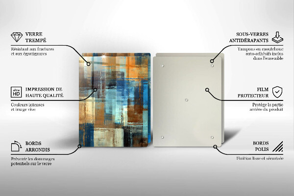 Cache plaque de cuisson Fond peint