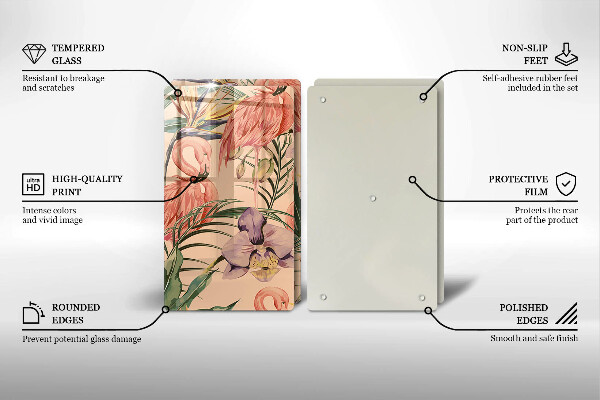 Cache plaque de cuisson Illustration de flamants roses