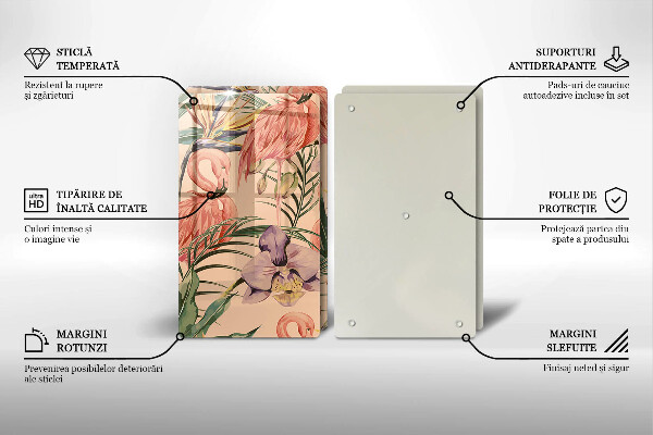 Cache plaque de cuisson Illustration de flamants roses