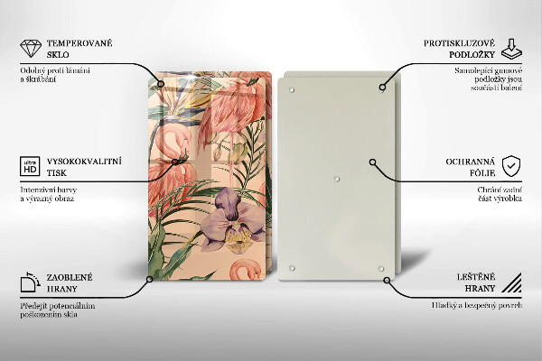 Cache plaque de cuisson Illustration de flamants roses