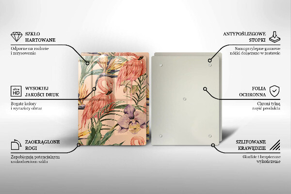 Cache plaque de cuisson Illustration de flamants roses