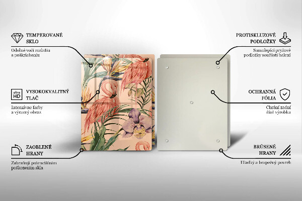 Cache plaque de cuisson Illustration de flamants roses