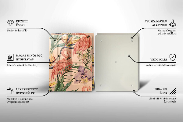 Cache plaque de cuisson Illustration de flamants roses