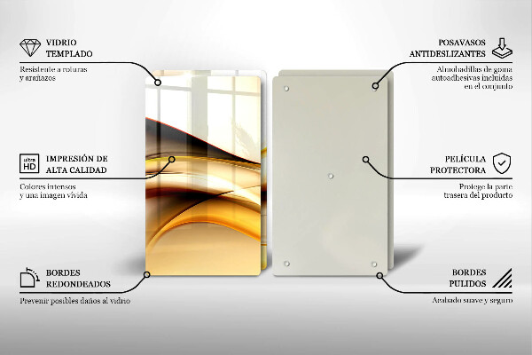 Cache plaque de cuisson Lignes de fumée abstraites