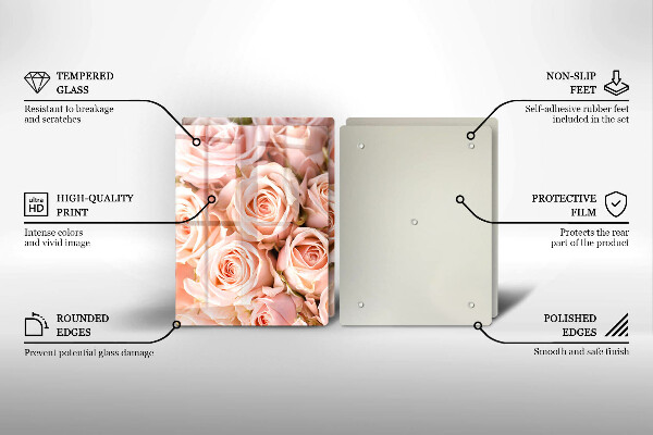 Cache plaque de cuisson Bouquet de roses délicates