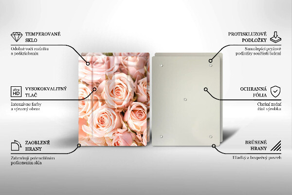 Cache plaque de cuisson Bouquet de roses délicates