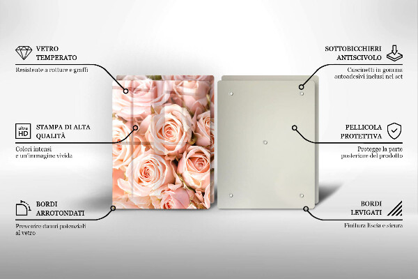Cache plaque de cuisson Bouquet de roses délicates