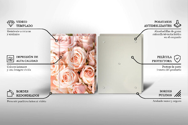 Cache plaque de cuisson Bouquet de roses délicates