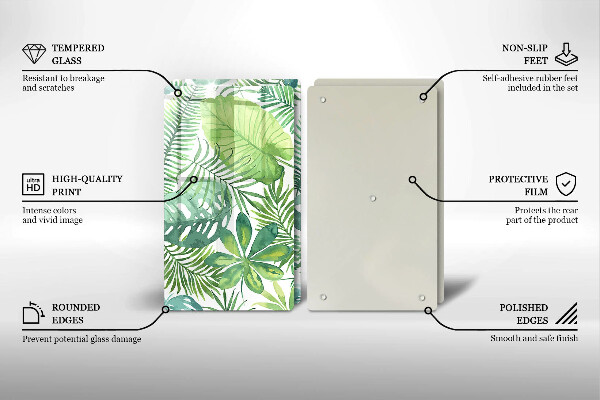 Cache plaque de cuisson Feuilles de boho aquarelle