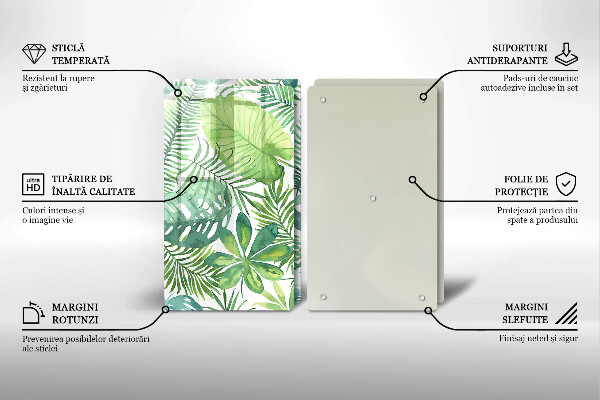 Cache plaque de cuisson Feuilles de boho aquarelle