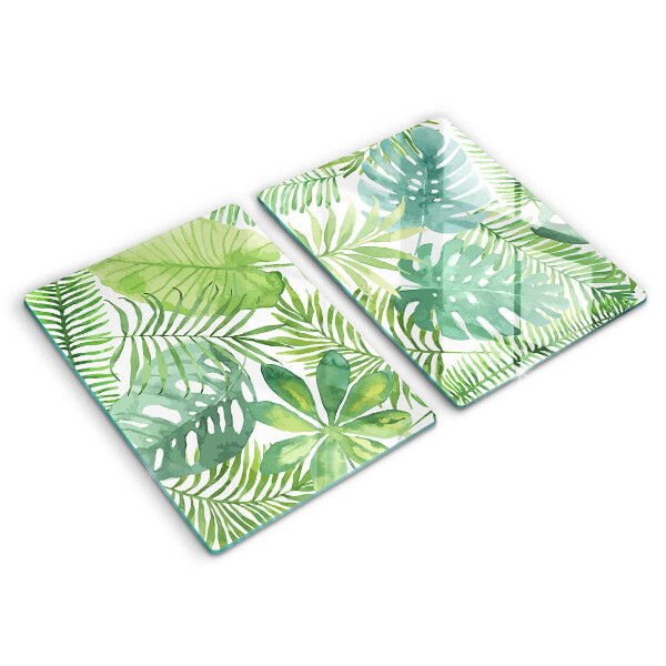 Cache plaque de cuisson Feuilles de boho aquarelle
