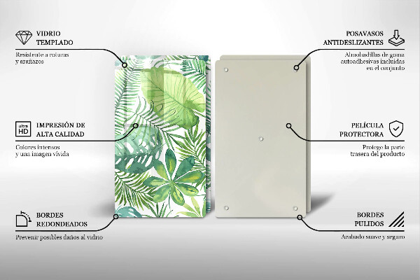 Cache plaque de cuisson Feuilles de boho aquarelle