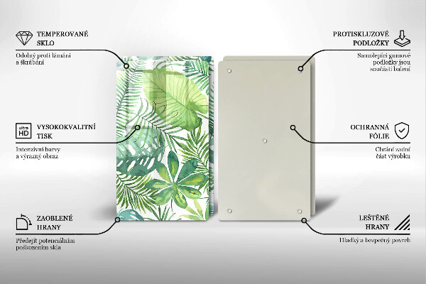 Cache plaque de cuisson Feuilles de boho aquarelle