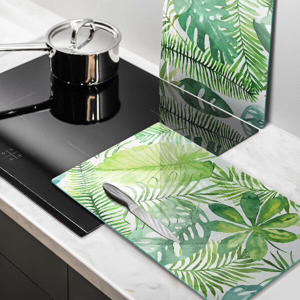 Cache plaque de cuisson Feuilles de boho aquarelle