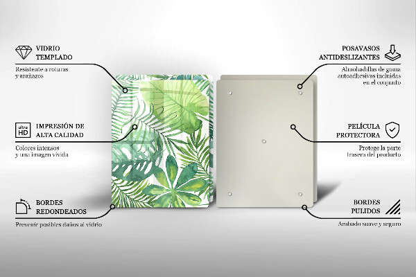 Cache plaque de cuisson Feuilles de boho aquarelle