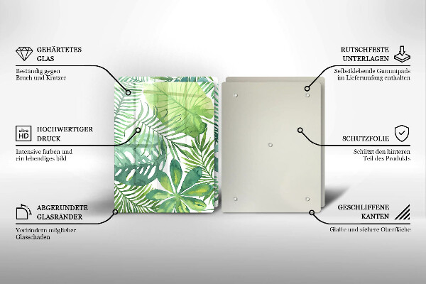 Cache plaque de cuisson Feuilles de boho aquarelle