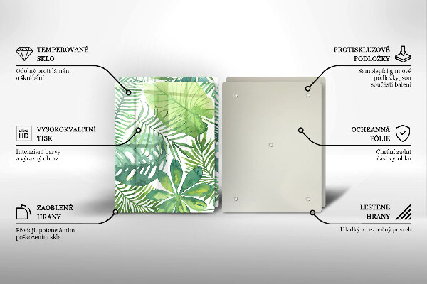 Cache plaque de cuisson Feuilles de boho aquarelle