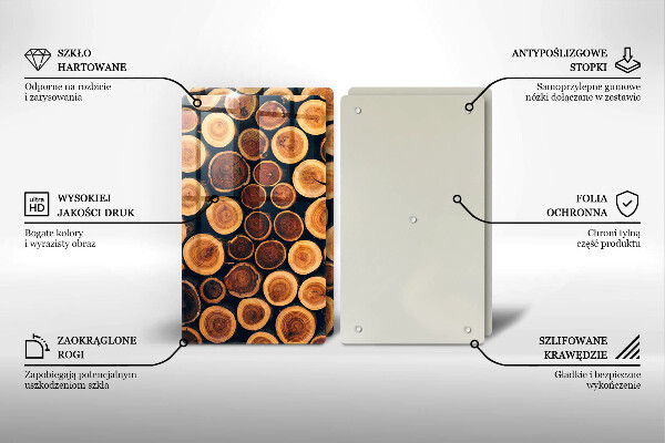 Cache plaque de cuisson Des souches d'arbres en bois