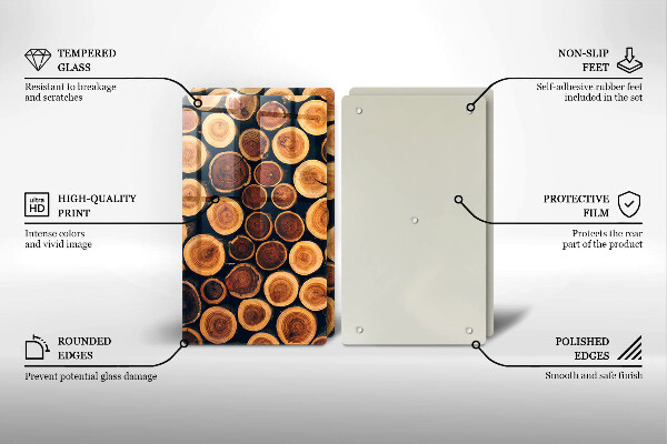 Cache plaque de cuisson Des souches d'arbres en bois