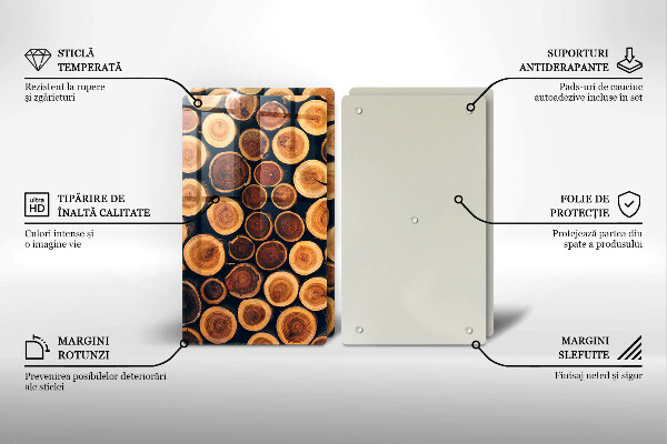 Cache plaque de cuisson Des souches d'arbres en bois
