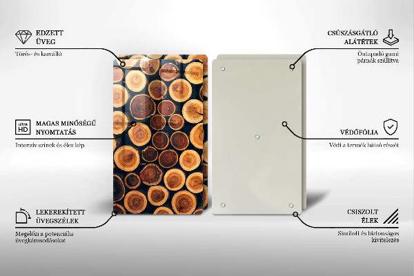 Cache plaque de cuisson Des souches d'arbres en bois