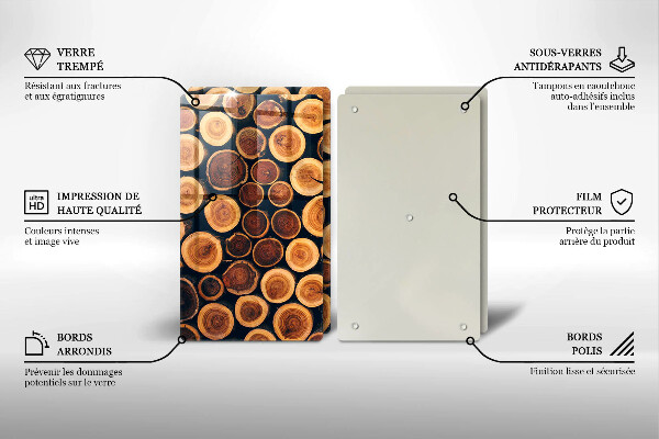 Cache plaque de cuisson Des souches d'arbres en bois