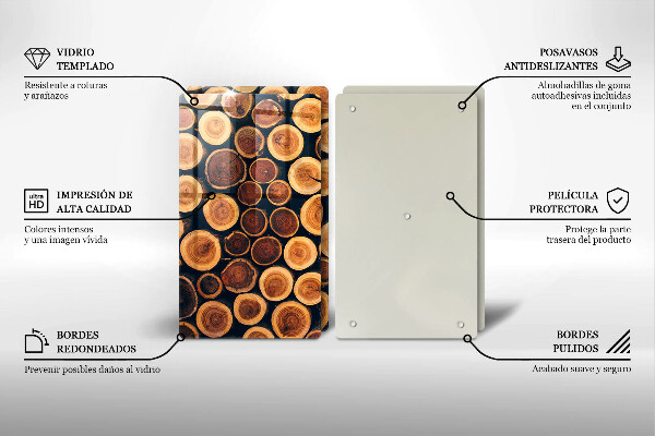 Cache plaque de cuisson Des souches d'arbres en bois