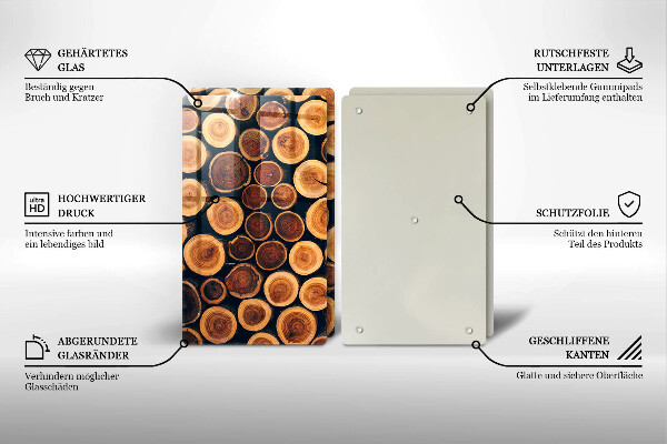 Cache plaque de cuisson Des souches d'arbres en bois