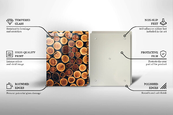 Cache plaque de cuisson Des souches d'arbres en bois