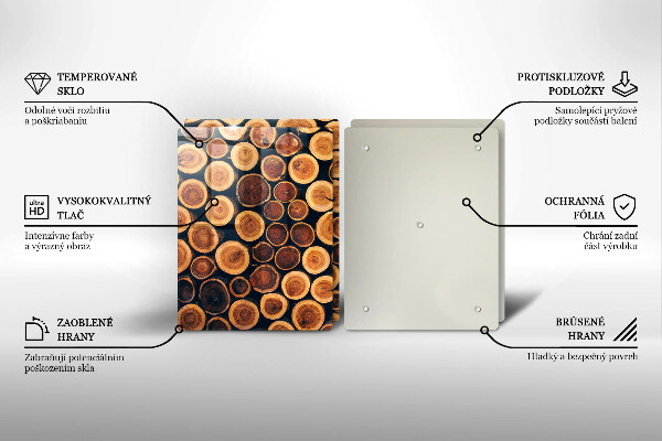 Cache plaque de cuisson Des souches d'arbres en bois