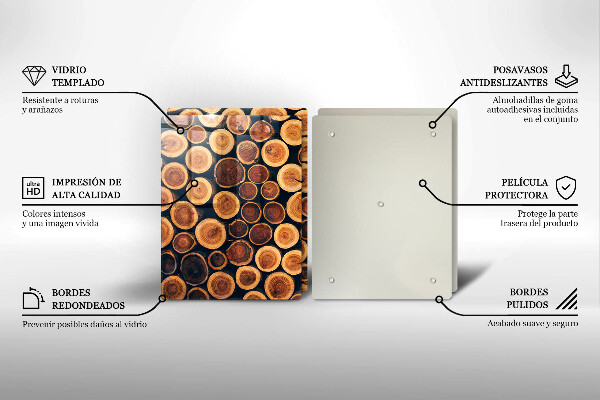 Cache plaque de cuisson Des souches d'arbres en bois