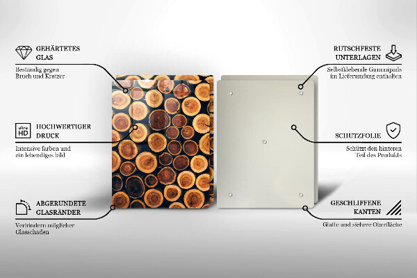 Cache plaque de cuisson Des souches d'arbres en bois