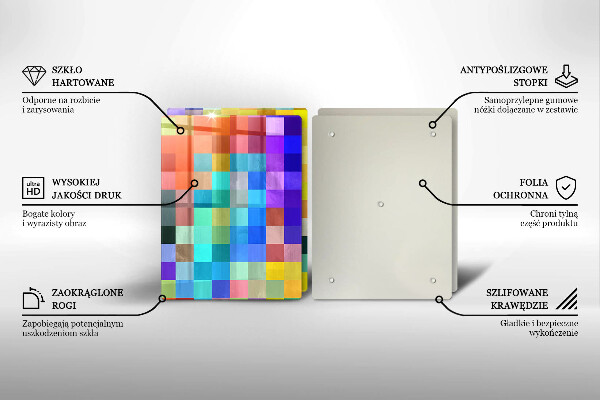 Cache plaque de cuisson Carrés de pixels colorés